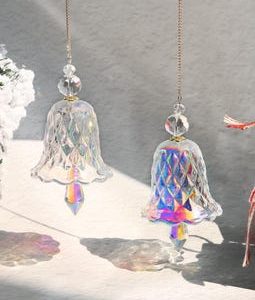 Set of 2 Crystal Bell Suncatchers, Crystal Wind Chimes, Home Decor, Window Hangings, Garden Ornaments, Rainbow Prisms, Christmas Gifts