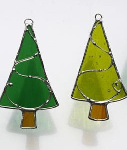 Stained Glass Christmas Tree Ornament Suncatcher