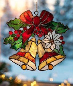 Christmas Bells Acrylic Suncatcher: Festive Window Decor