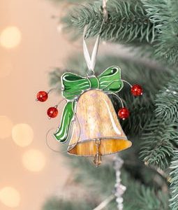 Christmas decoration stained glass suncatcher Bell Winter Decor Gifts for Him Christmas tree ornaments stained glass window hangings