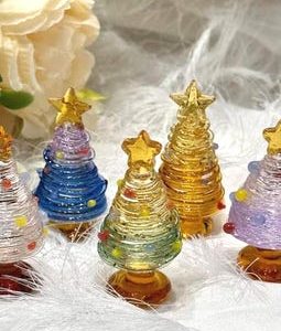 Glass Christmas Miniatures Trees - Handmade Glass Miniature Christmas Trees - Christmas Gifts - Glass Holiday Tree -Glass Christmas Decor